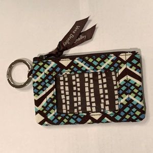 Vera Bradley Zip ID case / key ring EUC